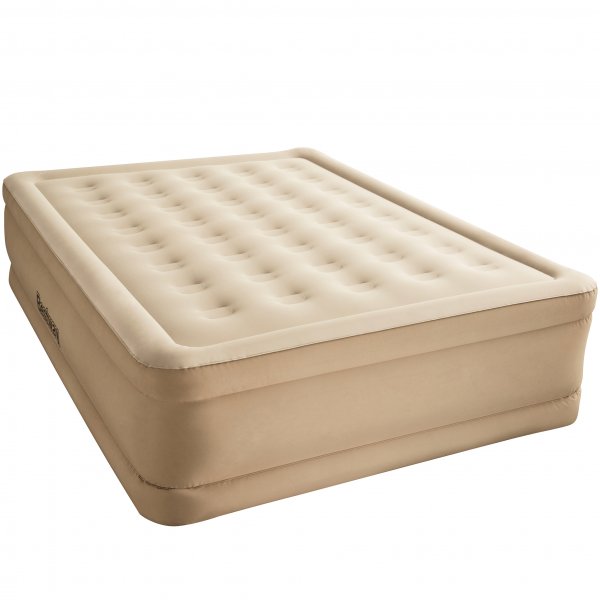 Tjock luftmadrass fr 2 personer med inbyggd pump - Bestway Fortech Airbed Queen