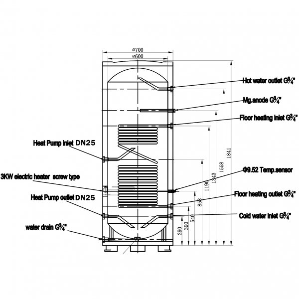 Ackumulatortank 500 liter | För dockning mot värmepump Ackumulatortank 500 liter | För dockning mot värmepump