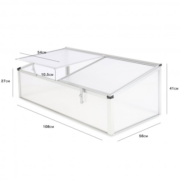 Miniv�xthus 108x56cm | Kanalplast | Aluminiumram