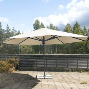 Helautomatiskt premiumparasoll 5x5m | Beige Helautomatiskt premiumparasoll 5x5m | Beige