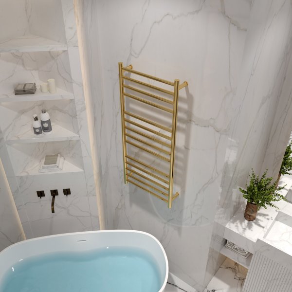 Elektrisk handdukstork 52x110x12cm | Mässing Elektrisk handdukstork 52x110x12cm | Mässing