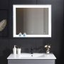 Spegel med inbyggd LED-belysning och hyllkant