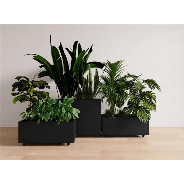 Blomlda i stl | 120x40x60 cm | Svart | Fr utomhusbruk