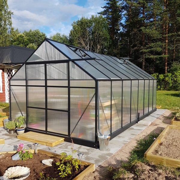 Växthus 18m² Premium | Extra hög odlingshöjd | 6mm kanalplast Växthus 18m² Premium | Extra hög odlingshöjd | 6mm kanalplast