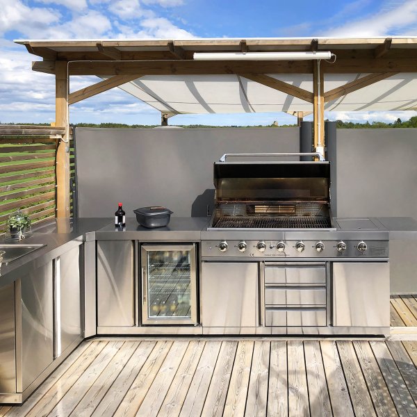 Stor rostfri gasolgrill/utekk med varmluftsfunktion | New Orleans