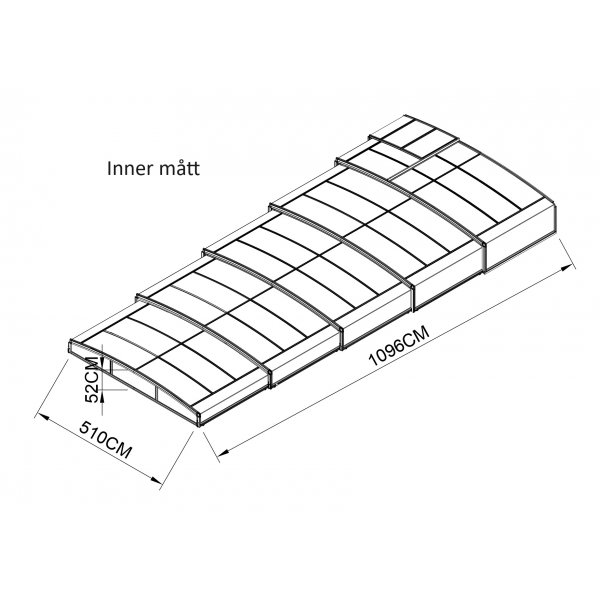 Pooltak 5x10m | Utan skenor | UV-skydd Pooltak 5x10m | Utan skenor | UV-skydd