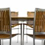 Stor rund trdgrdsgrupp i teak / rostfritt stl | Bord & 8 stolar