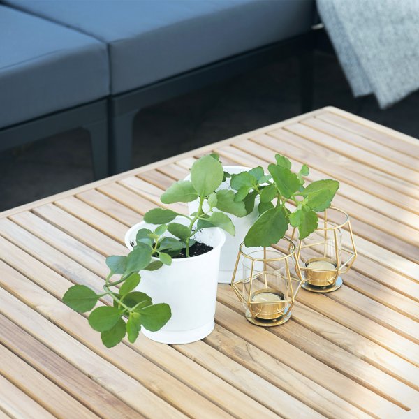 Loungegrupp fr trdgrden | Teak och aluminium | Lyfco Bjrkskr