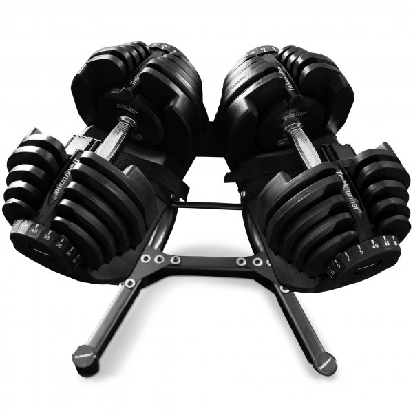 Justerbara hantlar 2x40kg med ställ | Ställbar vikt 5-40kg | Trekkrunner Justerbara hantlar 2x40kg med ställ | Ställbar vikt 5-40kg | Trekkrunner