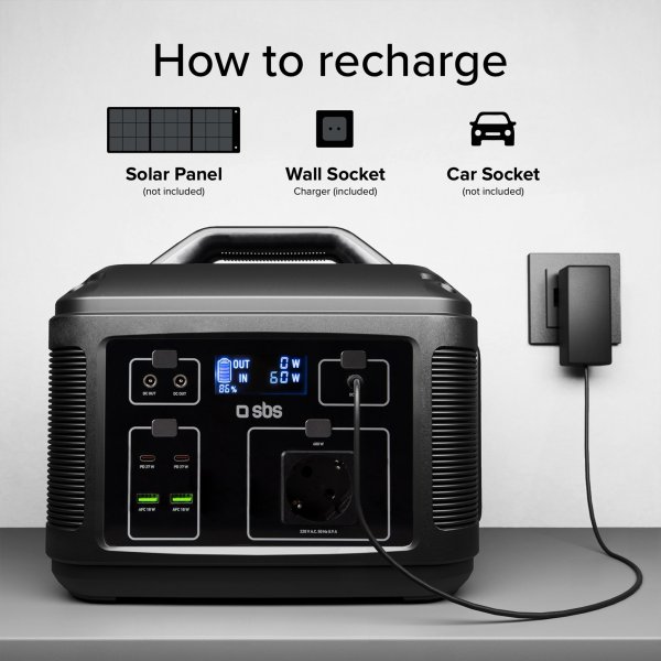 Kraftfull Power Station 600W 120000mAh | Ladda 7 enheter samtidigt