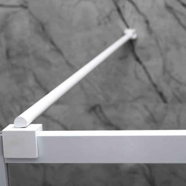 Duschv�gg med vit spr�js | 6mm s�kerhetsglas