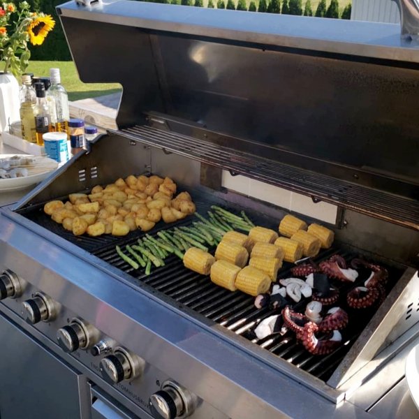 Stor rostfri gasolgrill/utekk med varmluftsfunktion | New Orleans