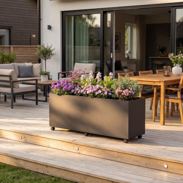 Bloml�da i st�l | 120x40x60 cm | Svart | F�r utomhusbruk