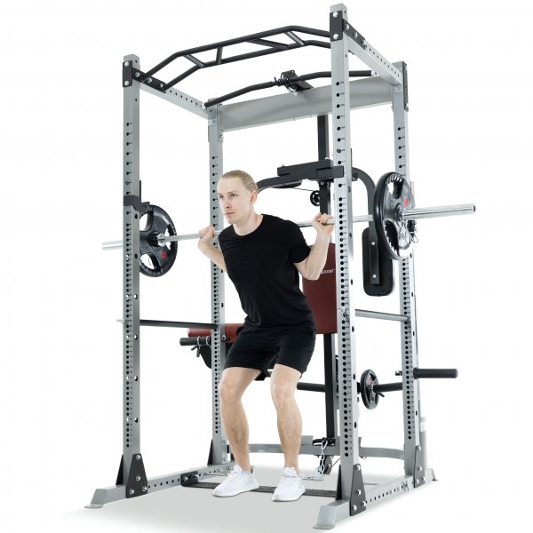 Skivstångsställning med träningsbänk Skivstångsställning med träningsbänk