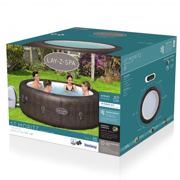 Lay-Z Spa St. Moritz AirJet | Bestway uppblsbart spabad 5-7 personer