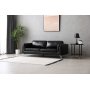 3-sitssoffa Svart | PU-konstl�der, metallben & skumstoppning | Modern