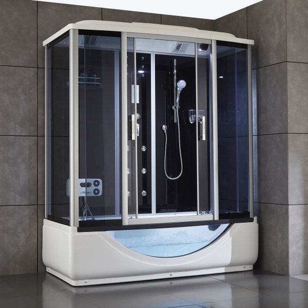 Rektangul�r duschkabin med jacuzzi-badkar