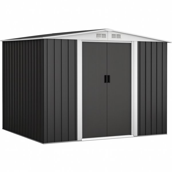 F�rr�d 8,4m� | Metallf�rr�d med skjutd�rrar & fundament | Svart