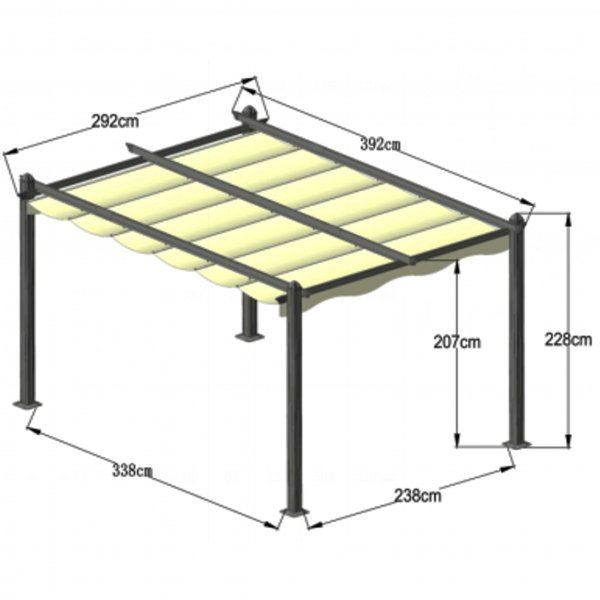 Pergola med soltak | 4x3m Pergola med soltak | 4x3m