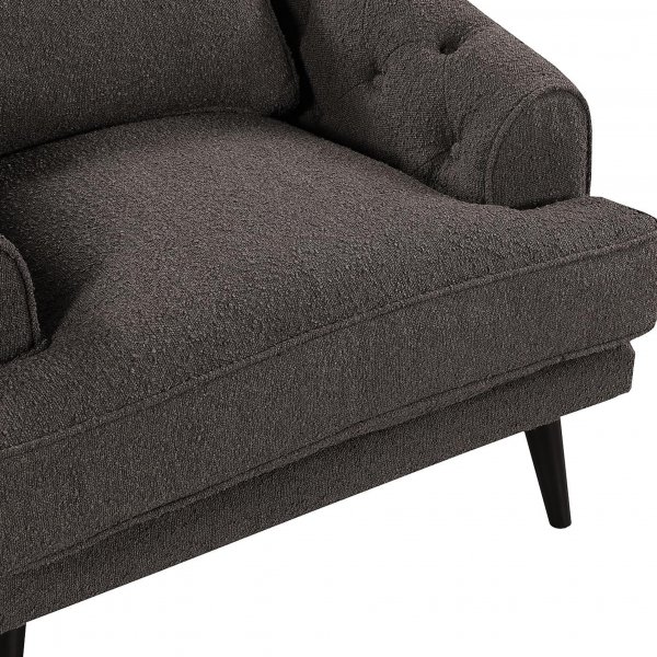 Elegant textilfåtölj | Celeste Bouclé - Grå Elegant textilfåtölj | Celeste Bouclé - Grå