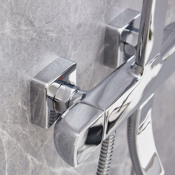 Takduschset med badkarsblandare | Sprudla extra hög - Krom Takduschset med badkarsblandare | Sprudla extra hög - Krom