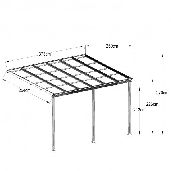 Altantak 3.7x2.5m | Extra hög | Kanalplast / Aluminium Altantak 3.7x2.5m | Extra hög | Kanalplast / Aluminium