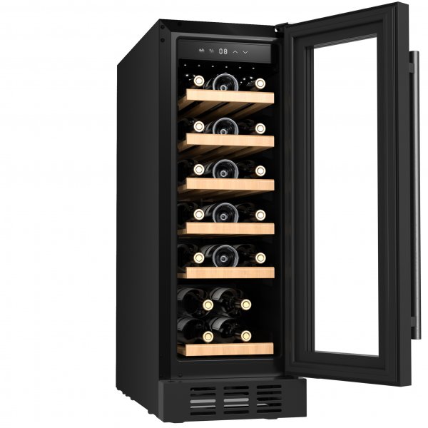 Inbyggbar vinkyl 19 flaskor | Extra tystgende | LED-belysning | 30cm smal