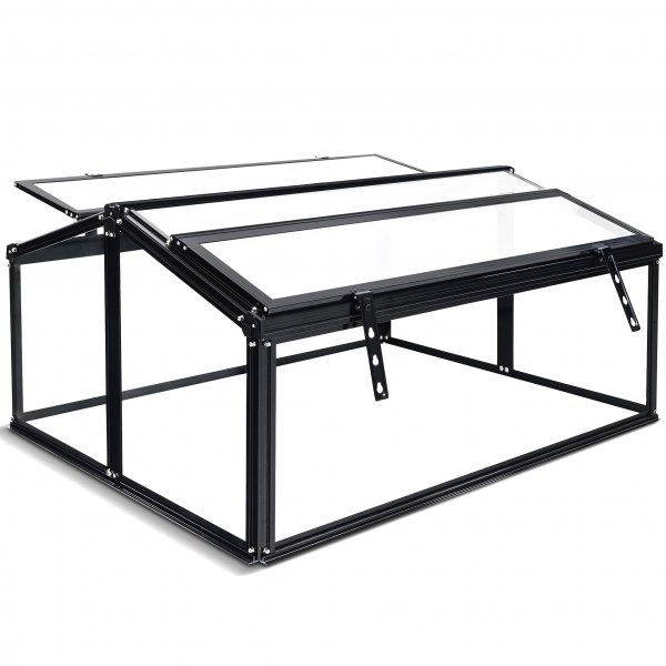 Minivxthus fr balkong | 4mm skerhetsglas | Svart