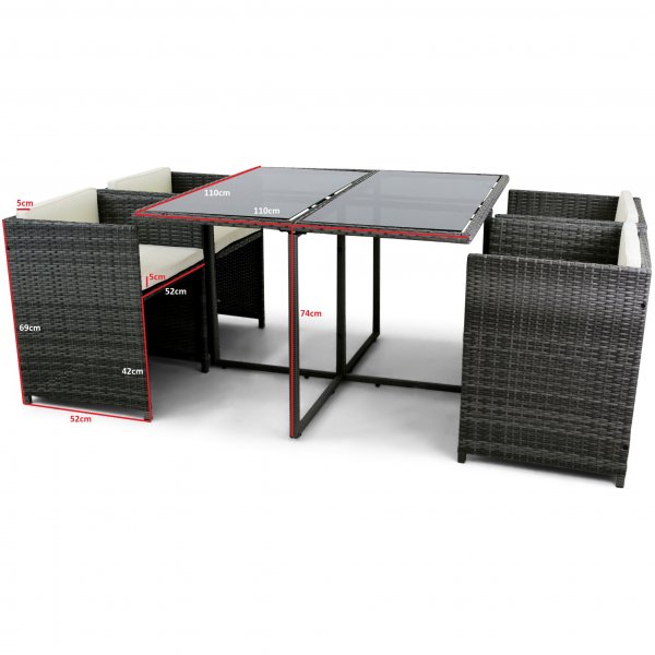 Platseffektiv matgrupp | 4 stolar i konstrotting | Lyfco Malmön Platseffektiv matgrupp | 4 stolar i konstrotting | Lyfco Malmön