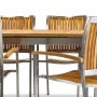 Frlngningsbart bord 200-250cm | 8 stolar | Rostfritt stl / teak
