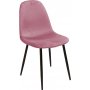 1 Matstol | Rosa sammet, stoppad sits & svarta stålben | Carisma 2-pack