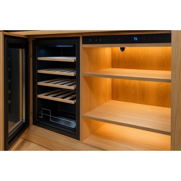 Vinskp med dubbla temperaturzoner  Twin vinkyl 24 flaskor med LED-belysning