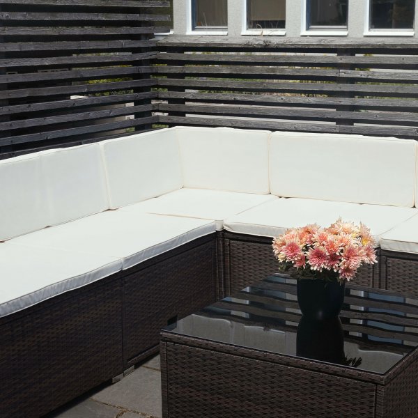 Stor loungegrupp utembler | Smart inbyggd frvaring | Konstrotting