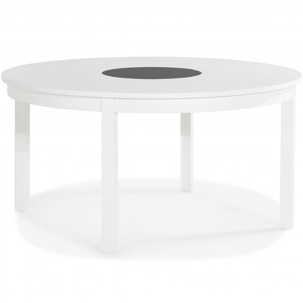 Vitt runt matbord med 6 tygstolar | Ekeby Vitt runt matbord med 6 tygstolar | Ekeby