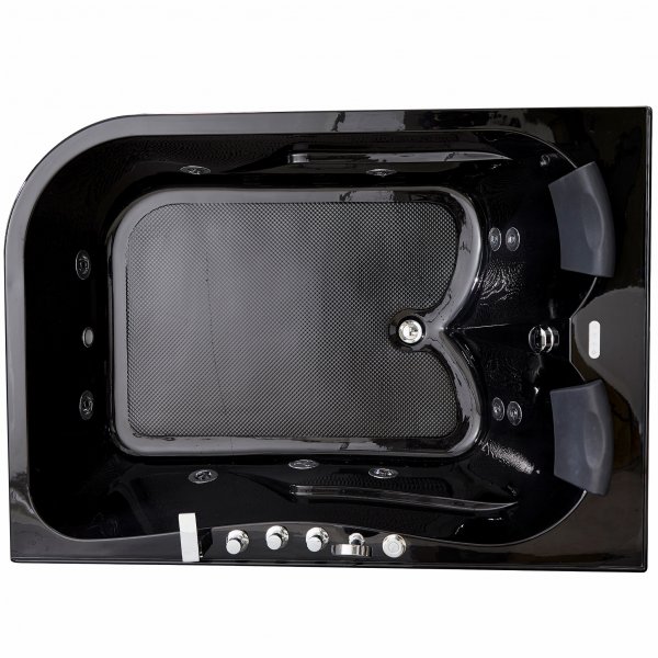 Bubbelbadkar för två 170x120cm | Värmare & ljusterapi | BK-008 | Svart Bubbelbadkar för två 170x120cm | Värmare & ljusterapi | BK-008 | Svart