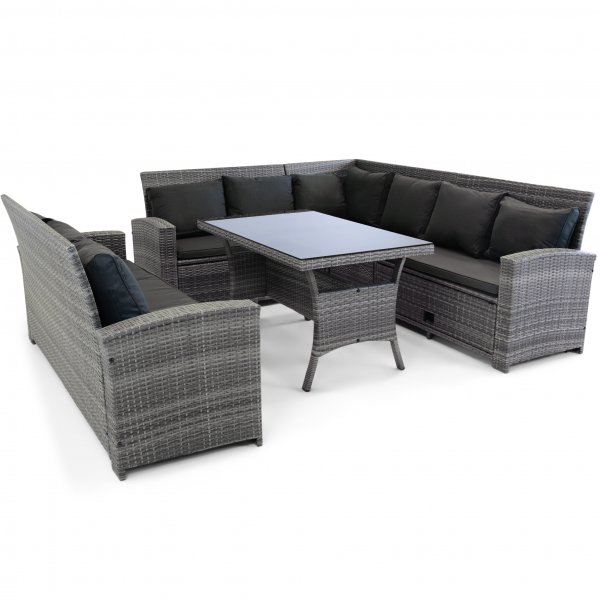 Soffgrupp utemöbler | Inbyggd förvaring | Grå konstrotting | Sannäs Soffgrupp utemöbler | Inbyggd förvaring | Grå konstrotting | Sannäs