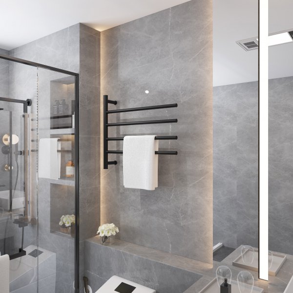 Stor elektrisk handdukstork 63x55x12,5cm | 9007 | Svart Stor elektrisk handdukstork 63x55x12,5cm | 9007 | Svart