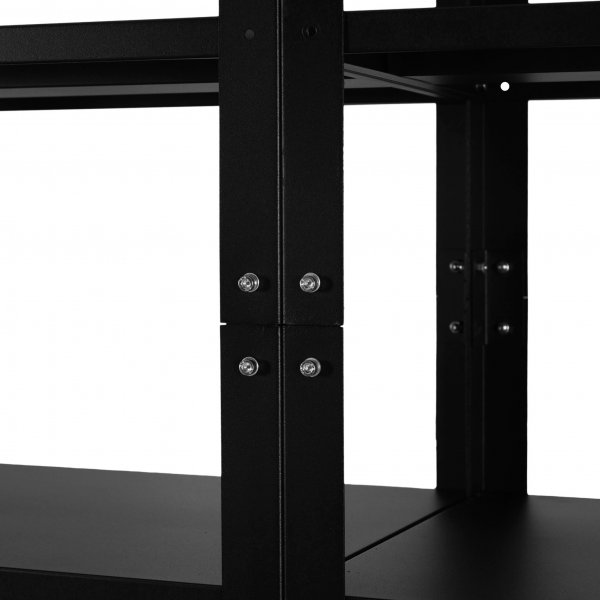 Lagerhylla med skåp och rullvagn Lagerhylla med skåp och rullvagn