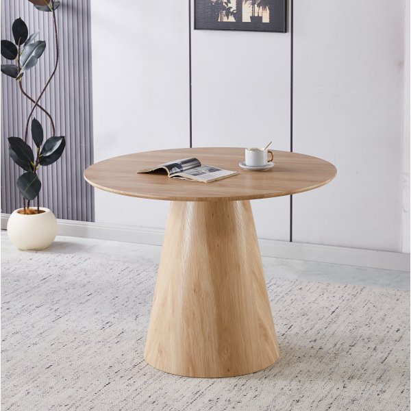 Runt matbord 100 cm i ek med plats f�r 4 personer | Moi