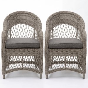 Utefåtölj 2-pack i naturfägad konstrotting | Marbella Utefåtölj 2-pack i naturfägad konstrotting | Marbella