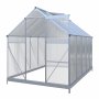 Klassiskt vxthus i aluminium 5,9 m | UV-skyddad kanalplast & bas ingr