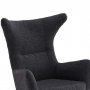 Elegant textilf�t�lj med h�g rygg | Boucl� Gr� | Kim
