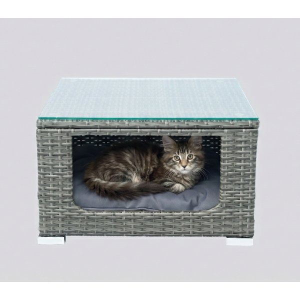 Soffgrupp med dynf�rvaring � H�rnsoffa & bord i gr�tt | Lilla Djursvik