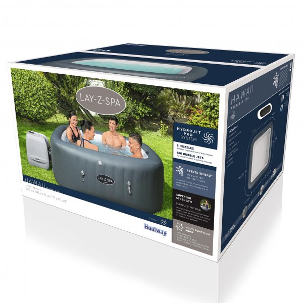 Lay-Z Spa Hawaii HydroJet | Bestway uppblsbart spabad 4-6 personer