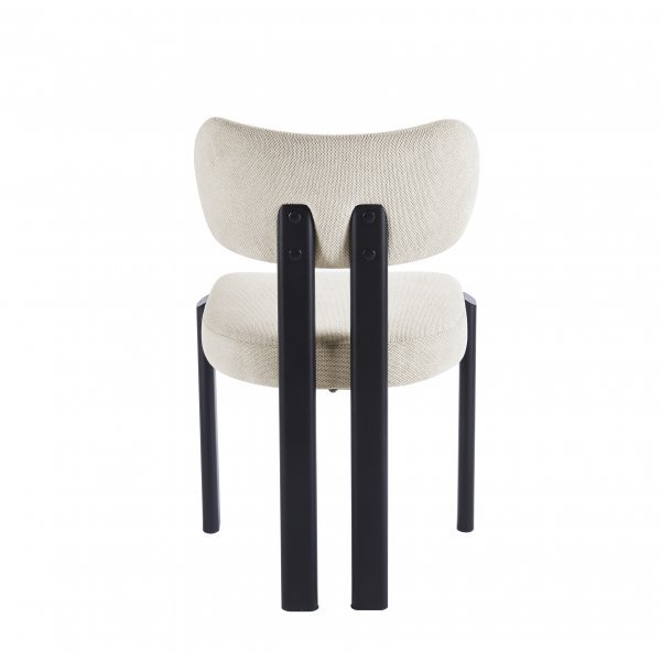 Matstol i beige tyg med svarta metallben | Callum 4-Pack
