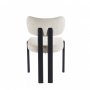 Matstol i beige tyg med svarta metallben | Callum 4-Pack