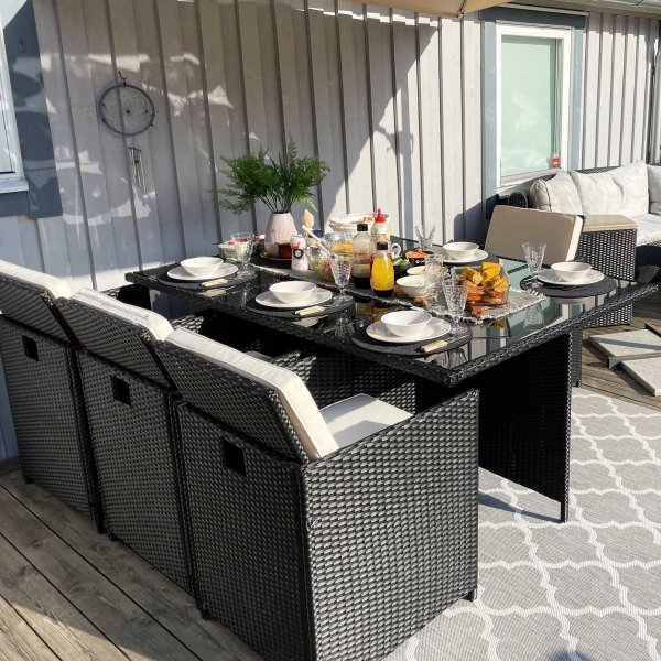 Matgrupp utemöbler | 10 sittplatser | Konstrotting | Lyfco Skärhamn Matgrupp utemöbler | 10 sittplatser | Konstrotting | Lyfco Skärhamn