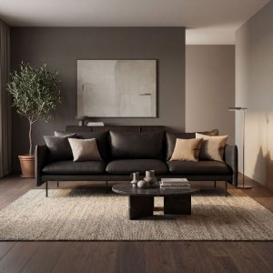 3-sits soffa – Svart microfiber | Modern och bekväm soffa i mattsvart design 3-sits soffa – Svart microfiber | Modern och bekväm soffa i mattsvart design