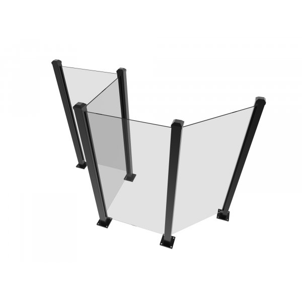 Glasr�cke/ staket i klarglas | 1000�975 mm | 6 mm transparent | 5-pack