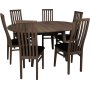 F�rl�ngningsbart runt matbord �110-160 cm i massiv brunoljad ek | Genova